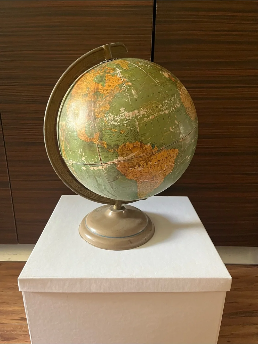 Vintage Green and Brown Decorative Globe - Home Accents
